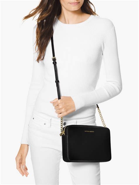 michael michael kors jet set large double pouch crossbody|mk jet set saffiano crossbody.